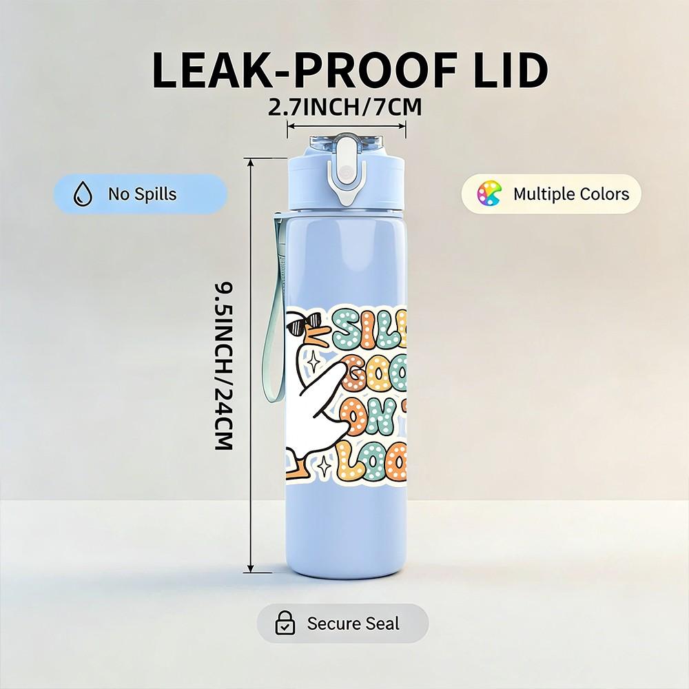 1PC Sisters Soul Mate Hand Letter Print 750ml Color Plastic Sports Water Bottle Leakproof Flip Straw Lid Suitable for Sports Office Home Use