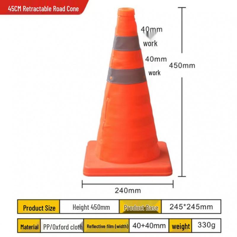 Reflective Traffic Cone: Road Safety Barrier for Vehicles & Pedestrians