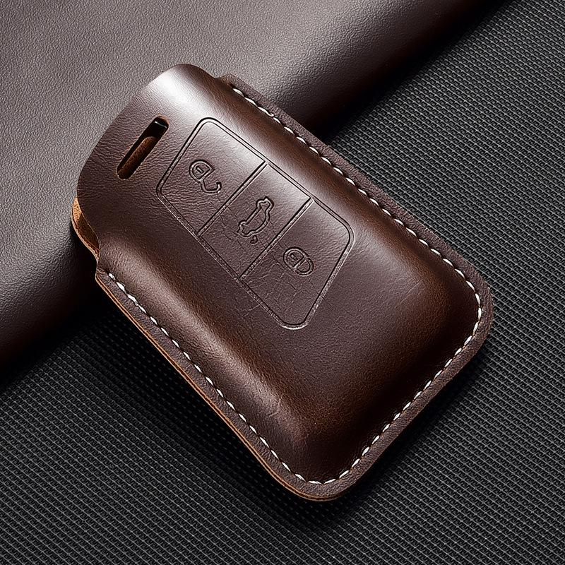 

Leather Key Case for Volkswagen Models: T-Cross, Lavida, Lamando, Bora, Tiguan, Sagitar, Polo, Magotan, Passat, Tharu
