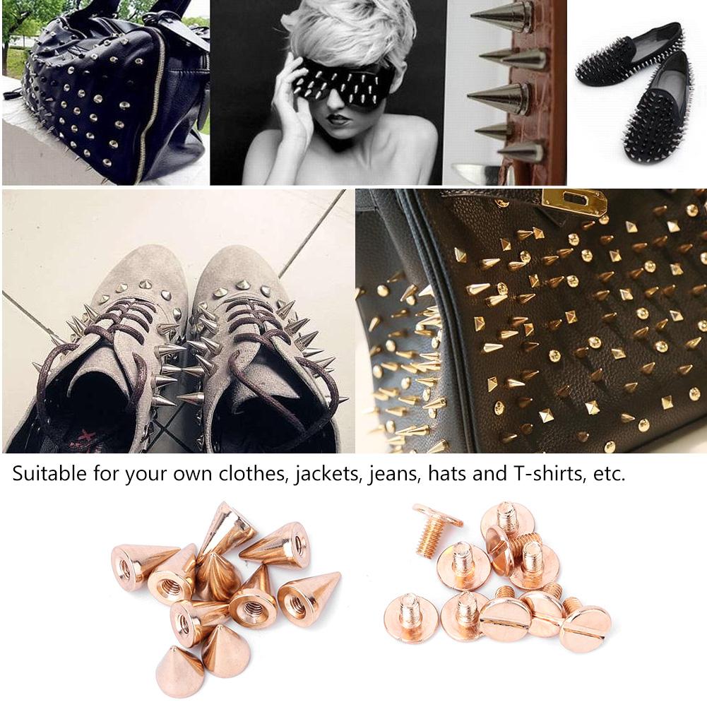 50pcs 7*10mm Spikes Punk Rivets Leathercraft Studs Clothing Decoration (Bronze)