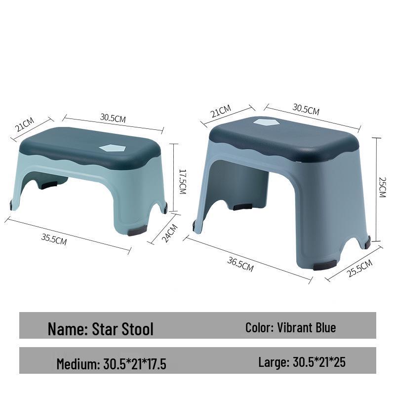Plastic Stool for Kitchen, Living Room, Bathroom, or Kids' Room - Versatile and Sturdy for Household Use