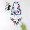 Floral Print Strappy Two-Piece Bikini Swimsuit for Women 2022