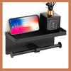 304 Stainless Steel Toilet Paper Holder with Phone Shelf and Hook