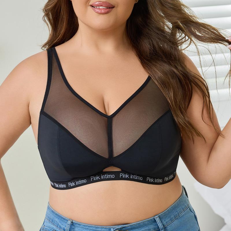Plus Size Thin Adjustable Minimizer Bra for Women Gathered Lifting Anti-Sagging Support Intimates for Full Bust