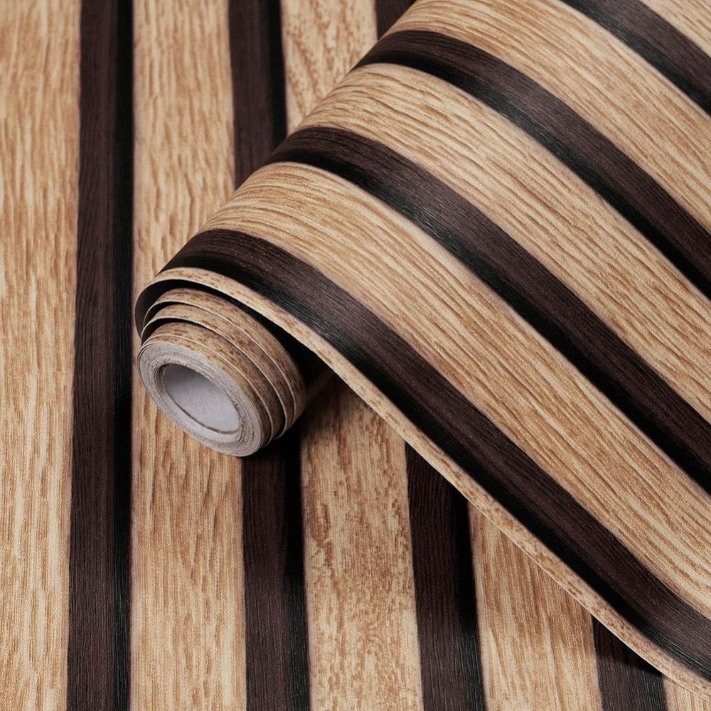 

New 45CM*3m Wall Sticker PVC Waterproof Imitation Wood Grain Cabinet Renovation Wallpaper Self Adhesive Wallpaper Home Decor