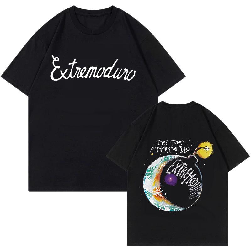 2026 New  Unisex Fashion Rock Band Extremoduro Print Short Sleeve Cotton T Shirt Men Women Extremoduro TShirt  Extremoduro Y2k M