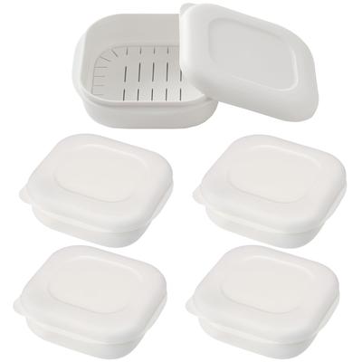 Marna Extreme Frozen Rice Container Frozen Rice Storage Container White Pack of 5 R498W (with Non-sticking Tray/microwave/dishwasher Safe) - Rice,