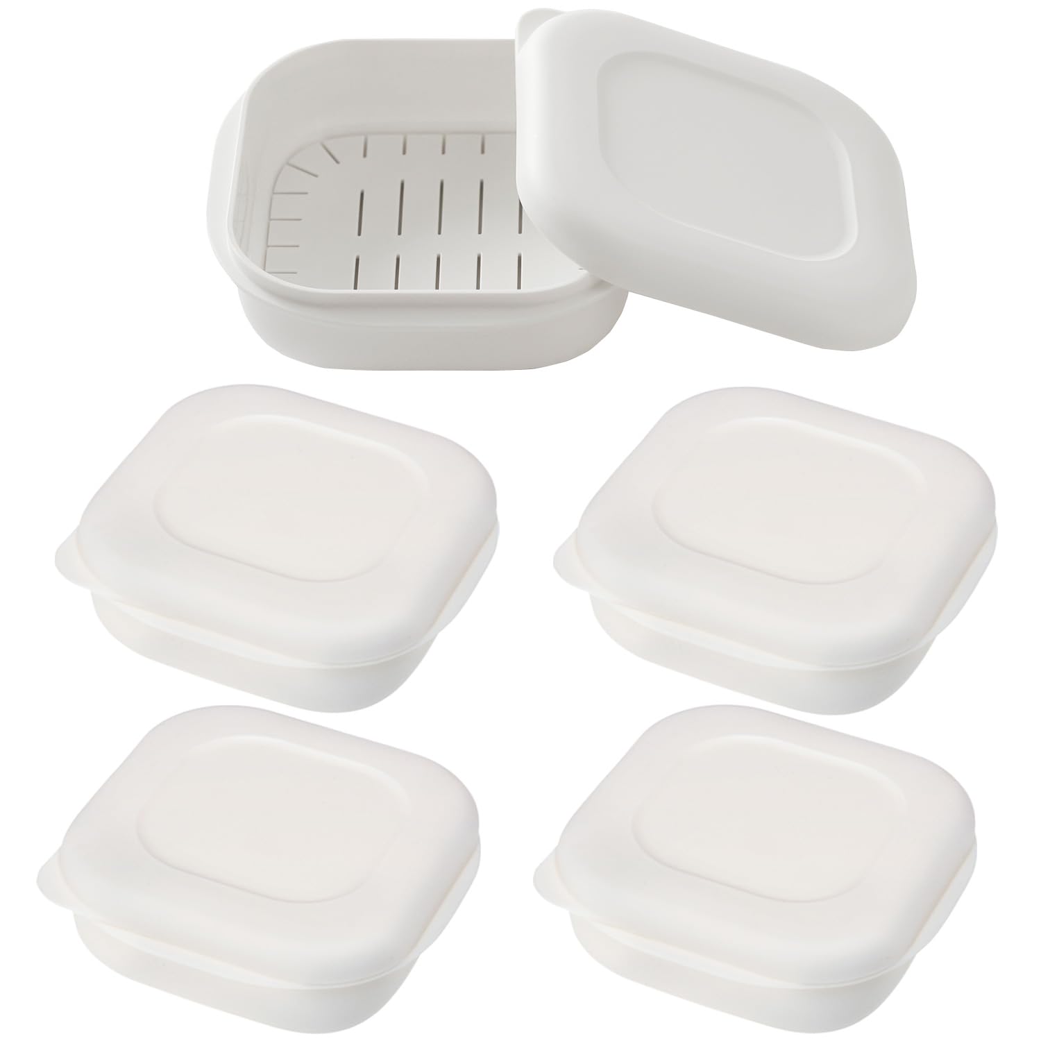 Marna Goku Frozen Rice Containers microwave and dishwasher frozen rice storage containers even R498W (with anti-sticking rack, safe), rice, (for белый