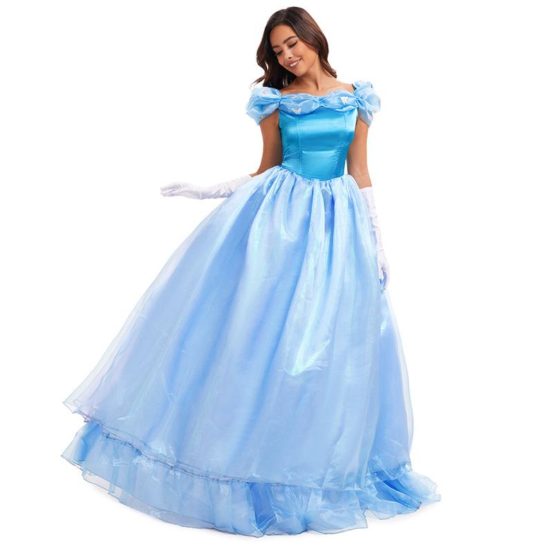 Halloween Cinderella Cosplay Dress: Princess Fairy Tale Costume Set
