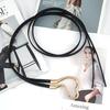 Belt Women'S Coat Sweater Decorative Dress Waist Curve Horseshoe Buckle Tide Knotted Thin Belt