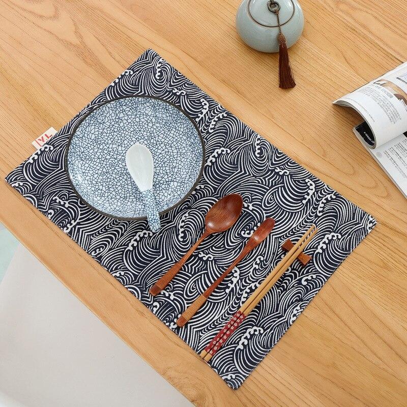 

Водонепроницаемый хлопково-льняной коврик для стола, узорный коврик для сервировки, бытовой коврик для тарелок, подставка для воды, водонепроницаемый и нескользящий, складной.