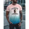 T-shirt Casual Lâche à Manches Courtes Nouveau pour l'Été Décontracté Polyvalent Créatif Amusant Lettre Impression 3D Homme Lâche Col Rond T-shirt