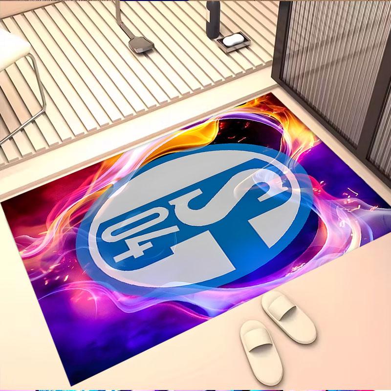 FC Schalke 04 Print Rug, Washable Floor Carpet, For Entryway Dorm Laundry Room Office Study, Home Decor Birthday Christmas Gift