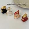 Kawaii Exaggerated Ring Geometric Chunky Enamel Ring Personality Parrot Drip Oil Ring  Gift