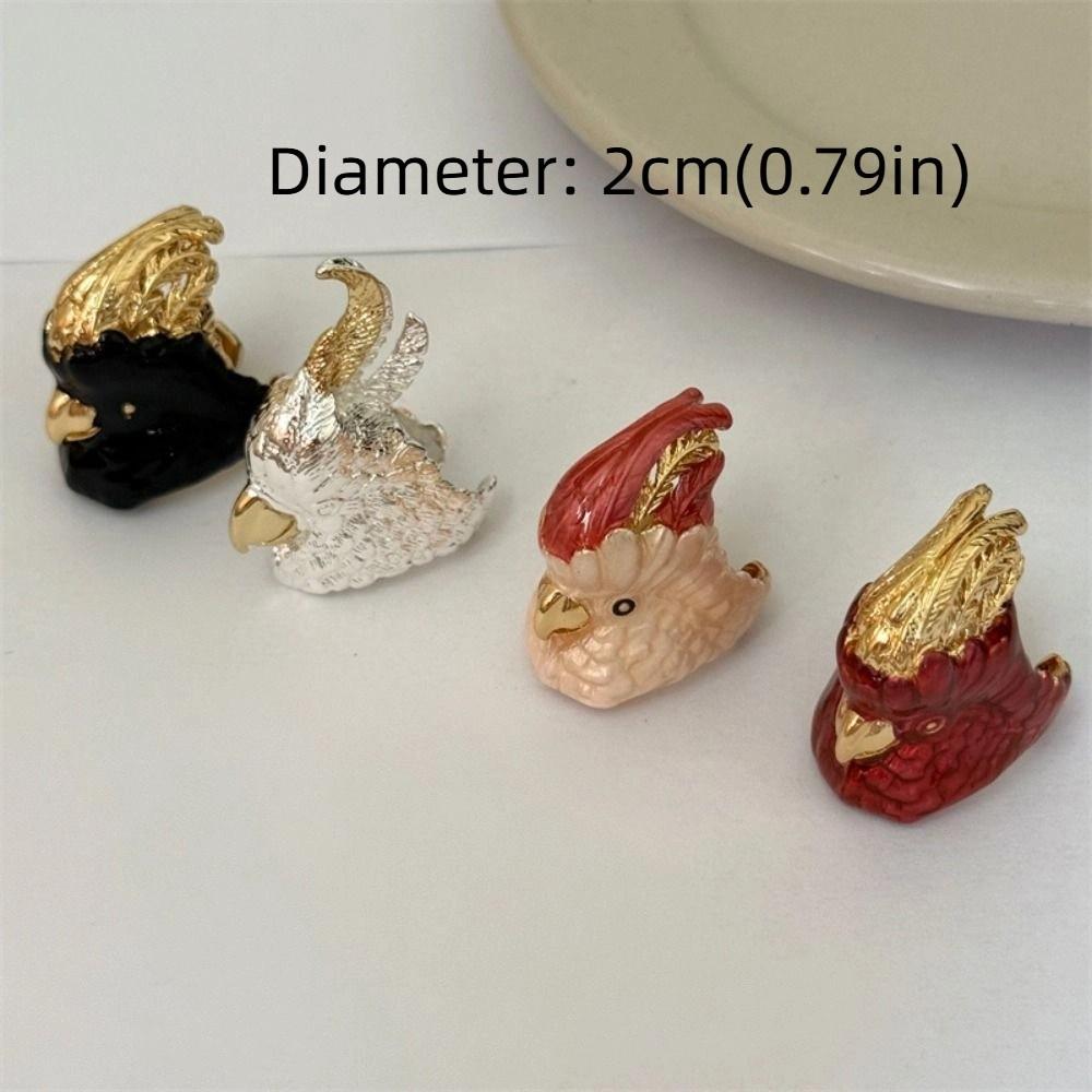 Kawaii Exaggerated Ring Geometric Chunky Enamel Ring Personality Parrot Drip Oil Ring  Gift