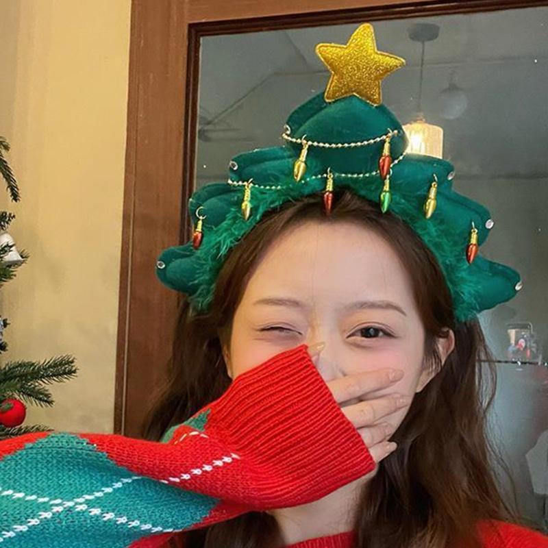Christmas Headband Cute Christmas Tree Hair Hoop Costume Stunning Decorative Xmas Tree Headband