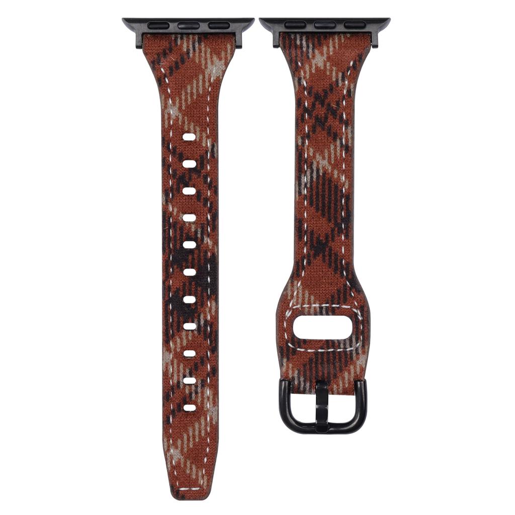 Pattern Design Wool Leather Strap for Apple Watch Series 11 10 42mm / 9 8 7 41mm / SE3 SE2 SE 6 5 4 40mm / 3 2 1 38mm Watch Band