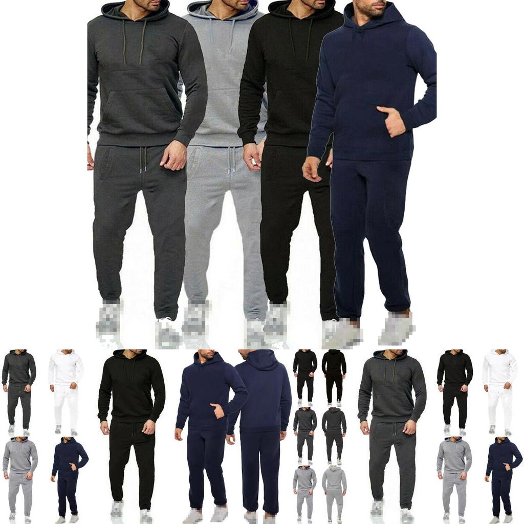 Immaculate Quality Mens Pullover Tracksuit Hoodie Jogging Bottoms Set With Stretch Fabric