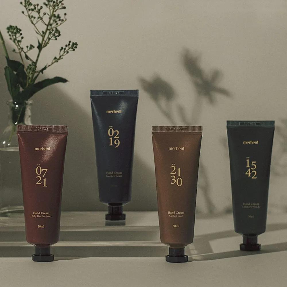 

Merhent Perfume Hand Cream 50ml x 4-Piece Set Hand Lotion Highly Moisturizing Contains Shea Butter Pleasant Scent Non-sticky