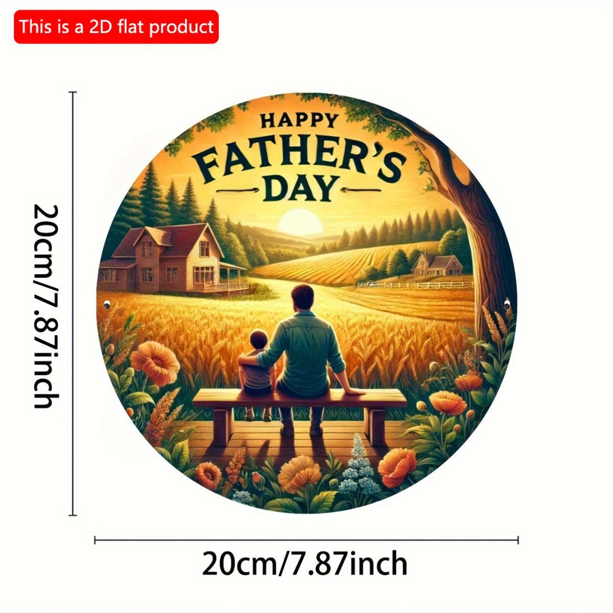 

2d flat 20*20cm, Father S Day Retro Style Circular Wooden Sign, Perfect for Bedroom And Living Room Decoration, Ideal Gift for Friends And Family. 20*20cm