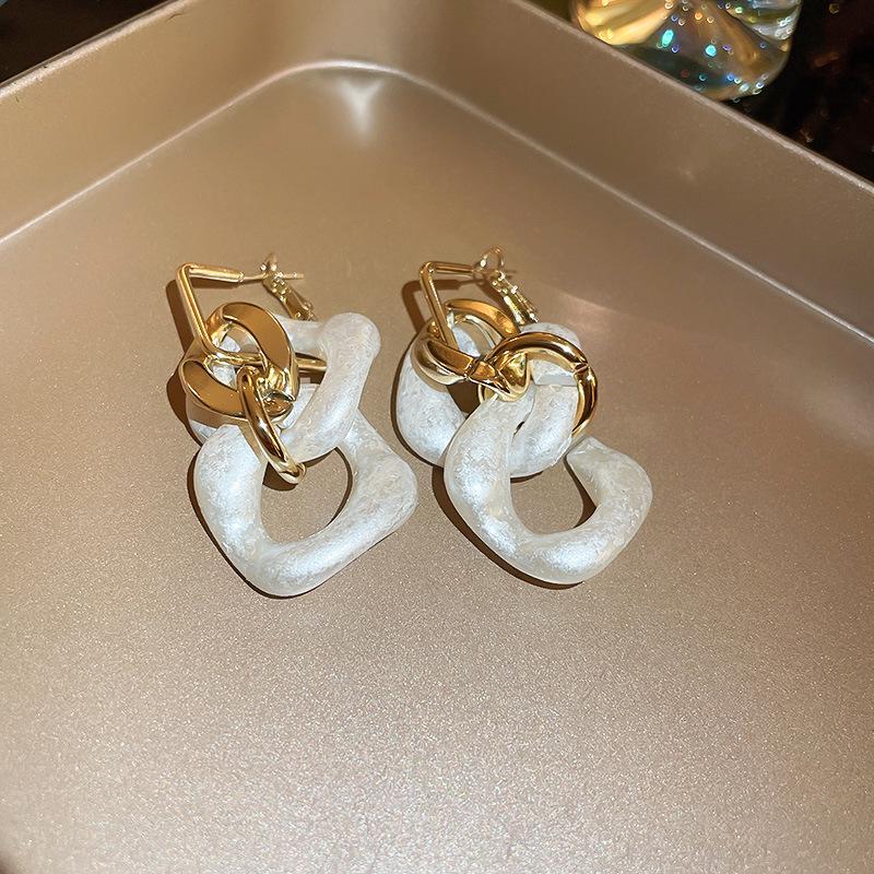 European and American Silver Needle Zircon Earrings: High-End, Versatile, Exaggerated Personality Design