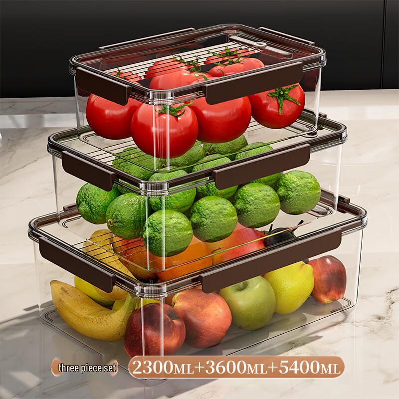 Plastic Refrigerator Food Storage Container Set 2300ml+3600ml+5400ml