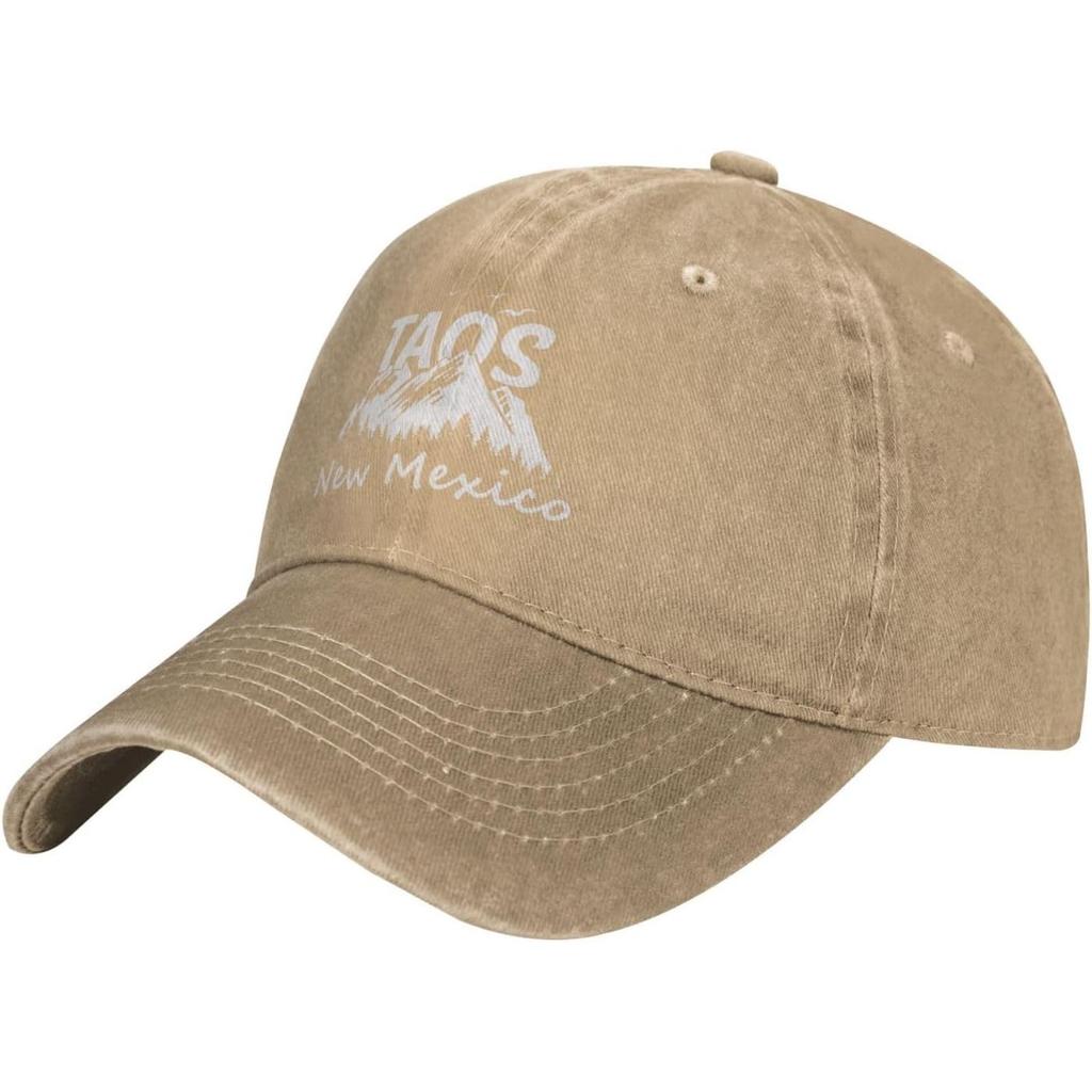 Taos New Mexico Mountain Graphic Washed Baseball Cap Retro Distressed Dad Hat Casual