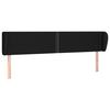 VidaXL Tête de lit avec oreilles Noir 163x23x78-88 cm Tissu3117012