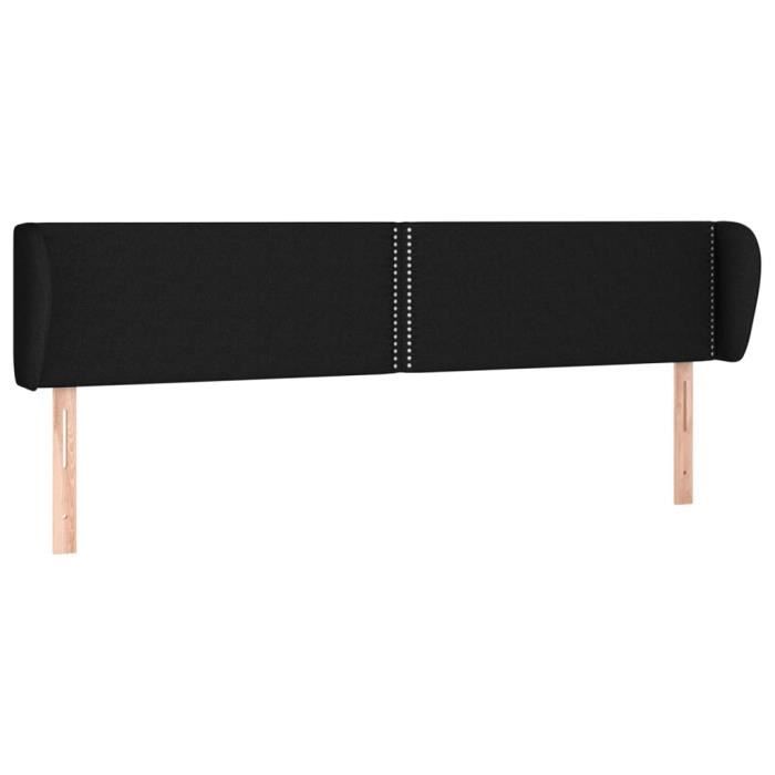 VidaXL Tête de lit avec oreilles Noir 163x23x78-88 cm Tissu3117012
