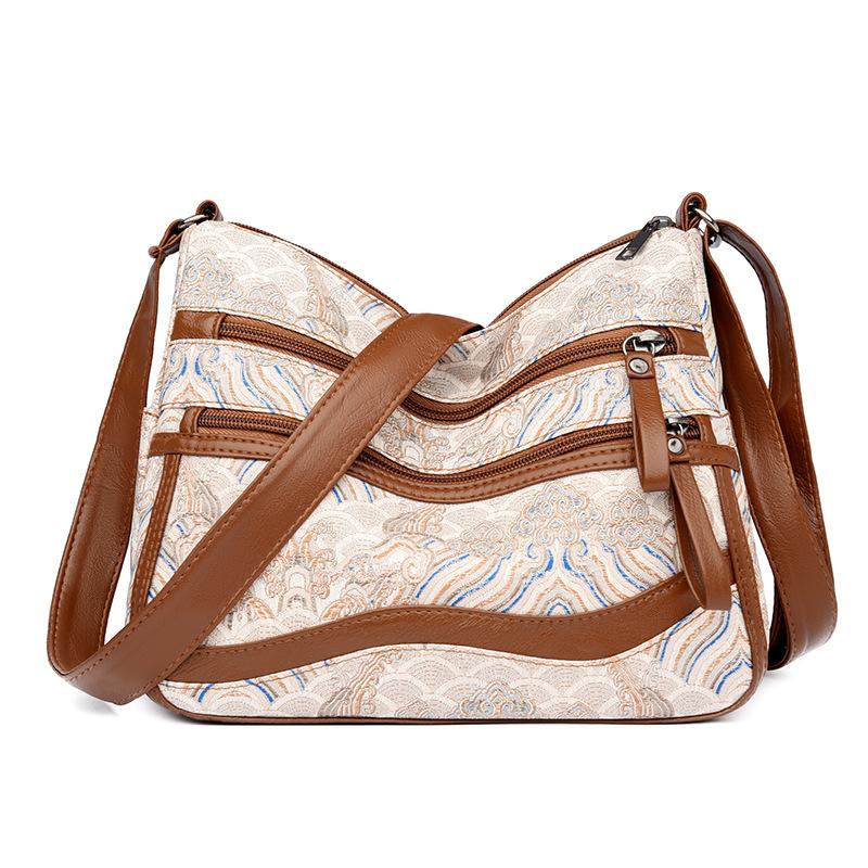 Crossbody bag retro fashion splicing simple shoulder bag