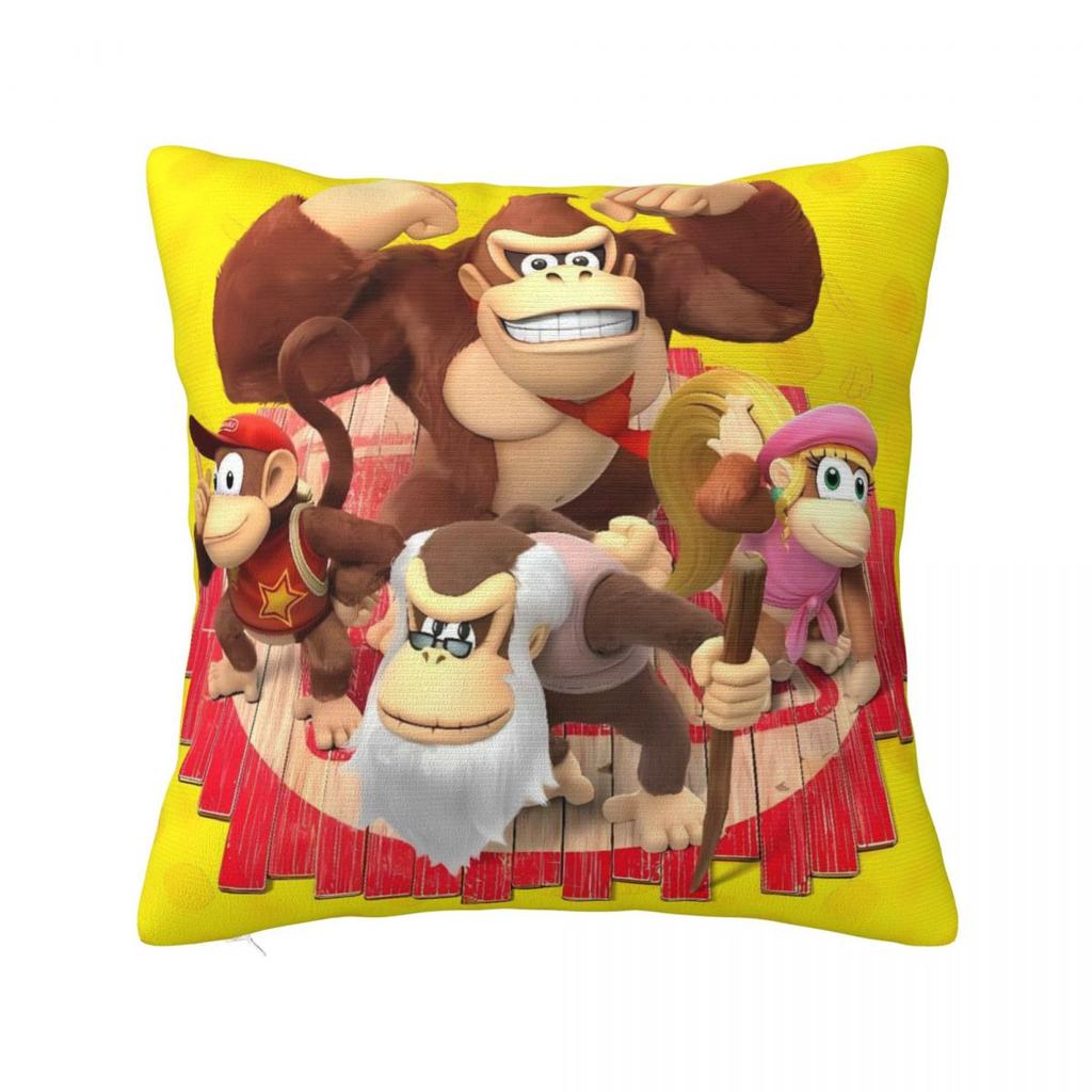 Donkeys Kong Bananzas Pillow Case Cushion Cover Polyester Graphic Pillow Cover Morden Pillowcases For Sofa Home Decorative