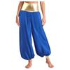 Womens Hippie Harem Pants Magical Lantern Style Metallic Shiny Patchwork Design Arabian Princess Costume