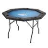 Foldable Poker Table, 8 Player 1220 mm Folding Casino Leisure Table with Padded Rails & Cup Holders, Octagonal Portable Game Tables with Felt & Metal
