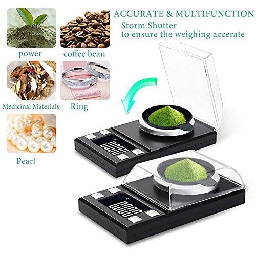 (0.001g-100g) Digital Mg Jewelry Scale with 100g/0.001g Fill, High-Precision Pocket Scale, Tare and PCS Functions, LCD Display with Calibration Weight