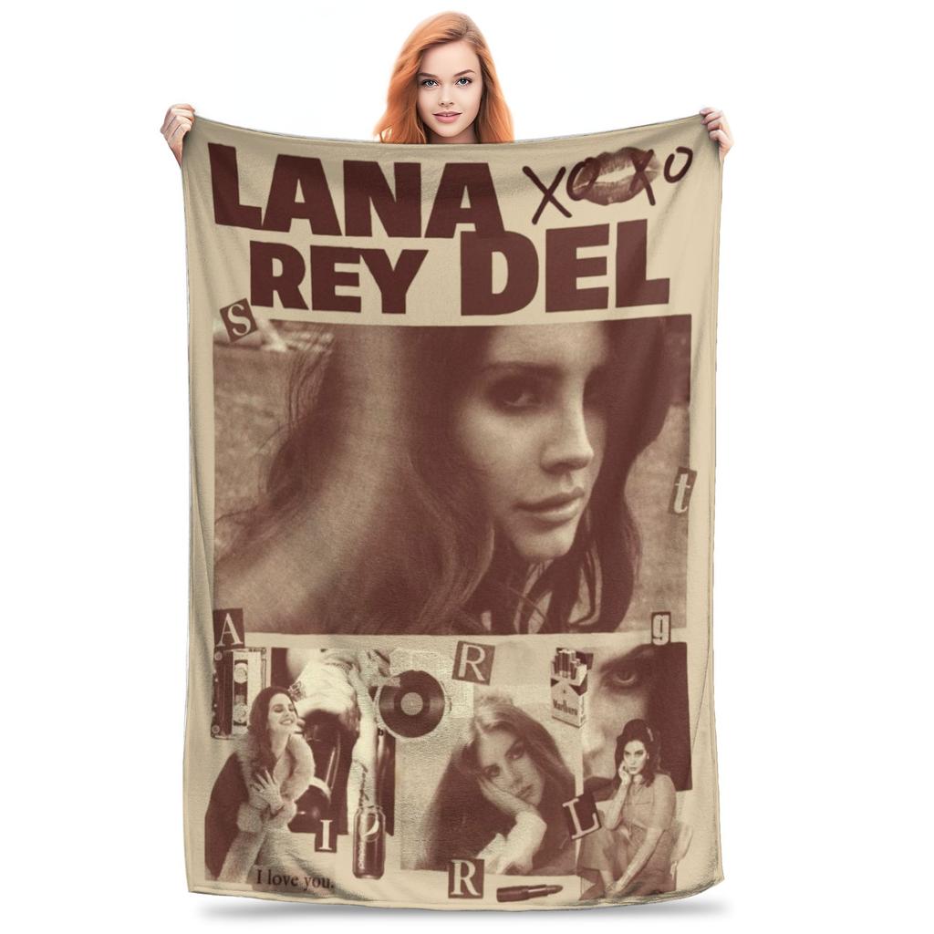 Lana Del Rey Decke Abdeckung Sänger Flanell Überwurfdecke Sommer Klimaanlage Tragbar Leicht Bettüberwurf,