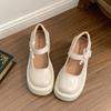 Retro black British thick high-heeled small leather shoes women's 2025 new summer skirt French Mary Jane single shoes