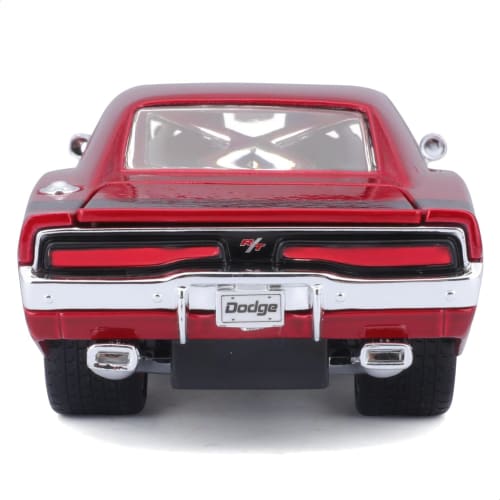 Maisto 1/25 Scale Dodge Charger R/T 1969 Red Custom Classic Muscle Series / Diecast Model Car, Finished Product, 32537