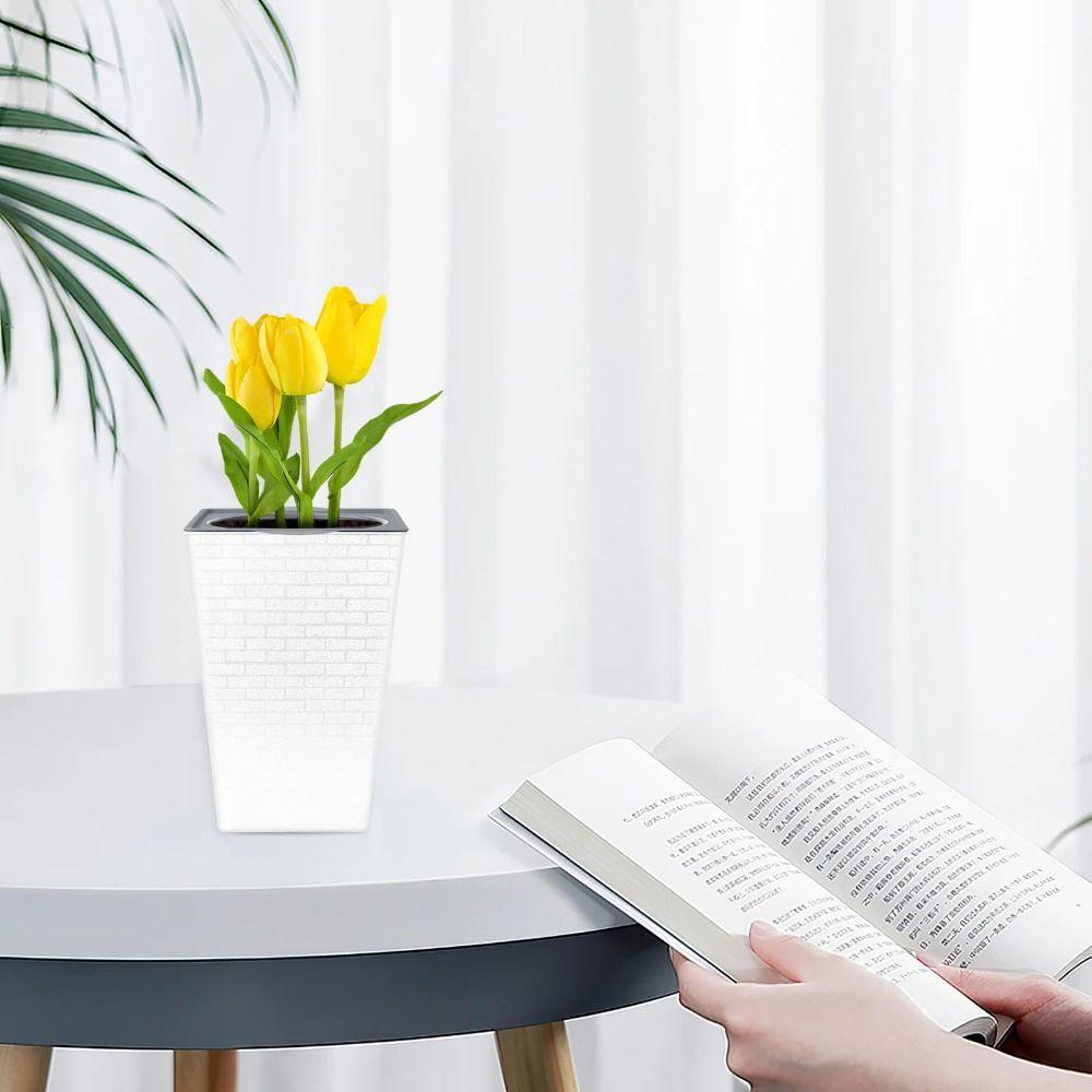 Square Shape Bonsai Flowerpot Plastic Succulent Flower Pot Retro Balcony Plant Pot  Garden Supplies