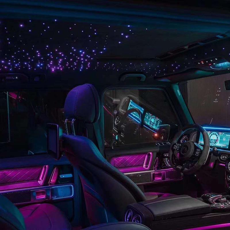 App-Controlled Fiber Optic Starry Sky Car Roof Light with Twinkling Turntable, 16W