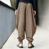 Men Retro Casual Cotton Harem Japanese Trousers With Comfortable Linen Fabric For Stylish Everyday Wear