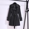Winter Latest Temperament Trench Coat Womens Small British Style Korean Large Size Medium and Long Waist and Thin Coat