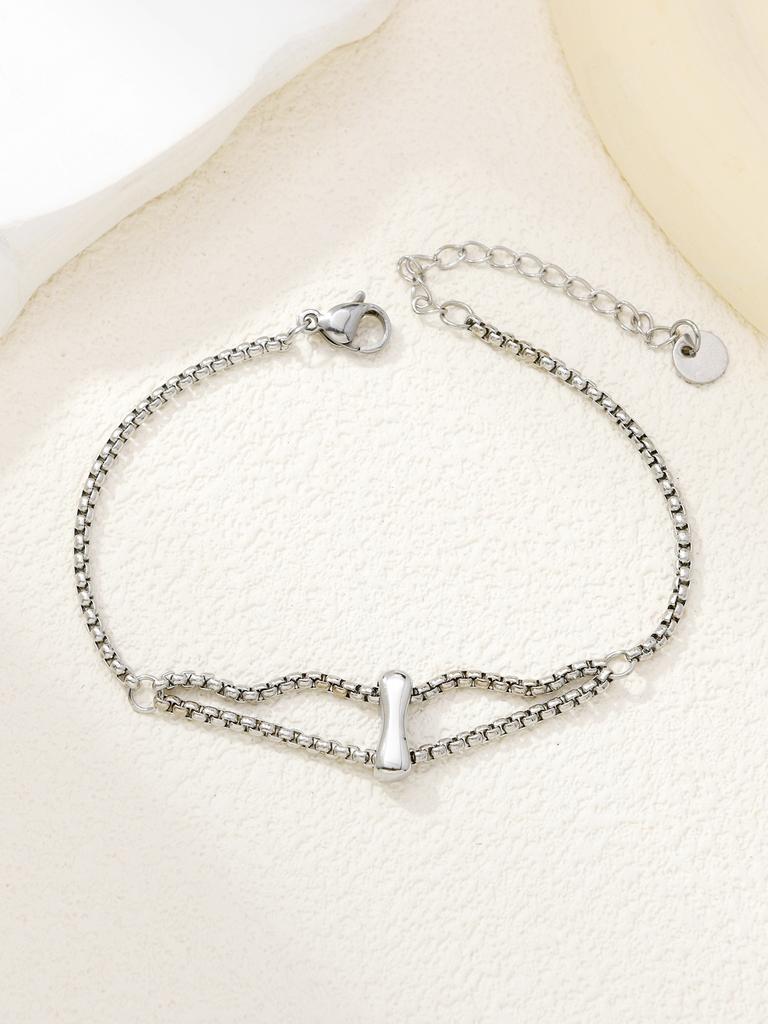 New stainless steel wholesale 26 English letters double-layer ring gold-plated bracelet