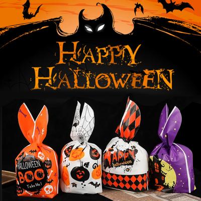 10/50 ks Veselé Halloweenské Králičí Ucho Sušenkové Plastové Sáčky Cukroví Dárkové Sáčky Sušenky Svačina Pečení Balení Halloweenské Párty Potřeby