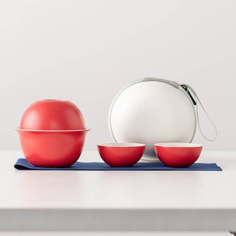 

Star Travel Tea Set One Pot Three Cups Light Luxury Mid-Autumn Festival High-end Souvenir Gifts Cover Bowl Teacup Portable Gift Box