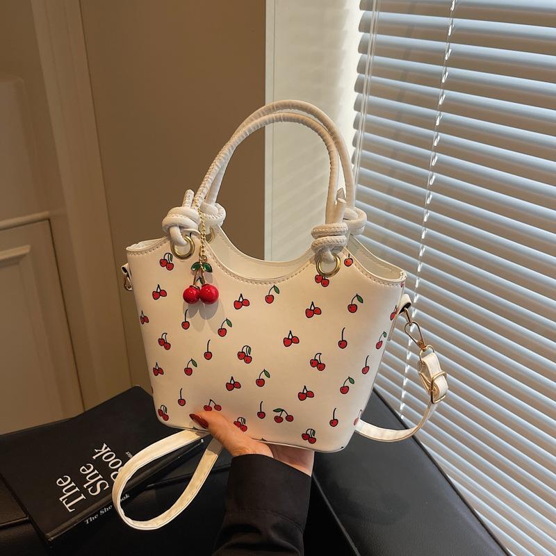 New trendy girl fashion cute pendant large capacity printing texture single shoulder underarm handbag bag