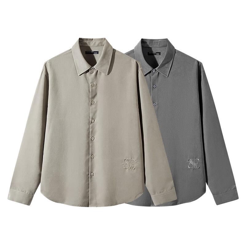 GXG Men's Casual Solid Long Sleeve Shirt