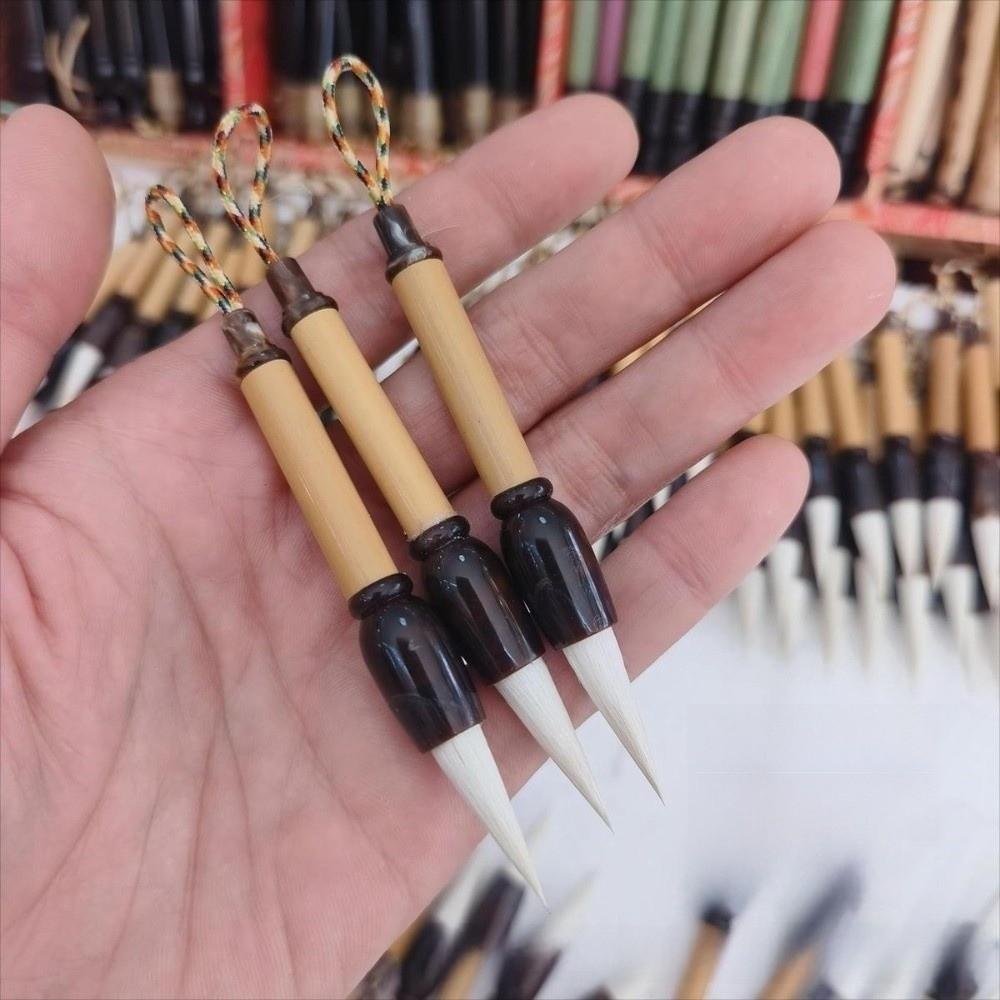 9cm Size Mini Chinese Calligraphy Brush Bamboo Handle Traditional Ink Writing Brush Daily Practice