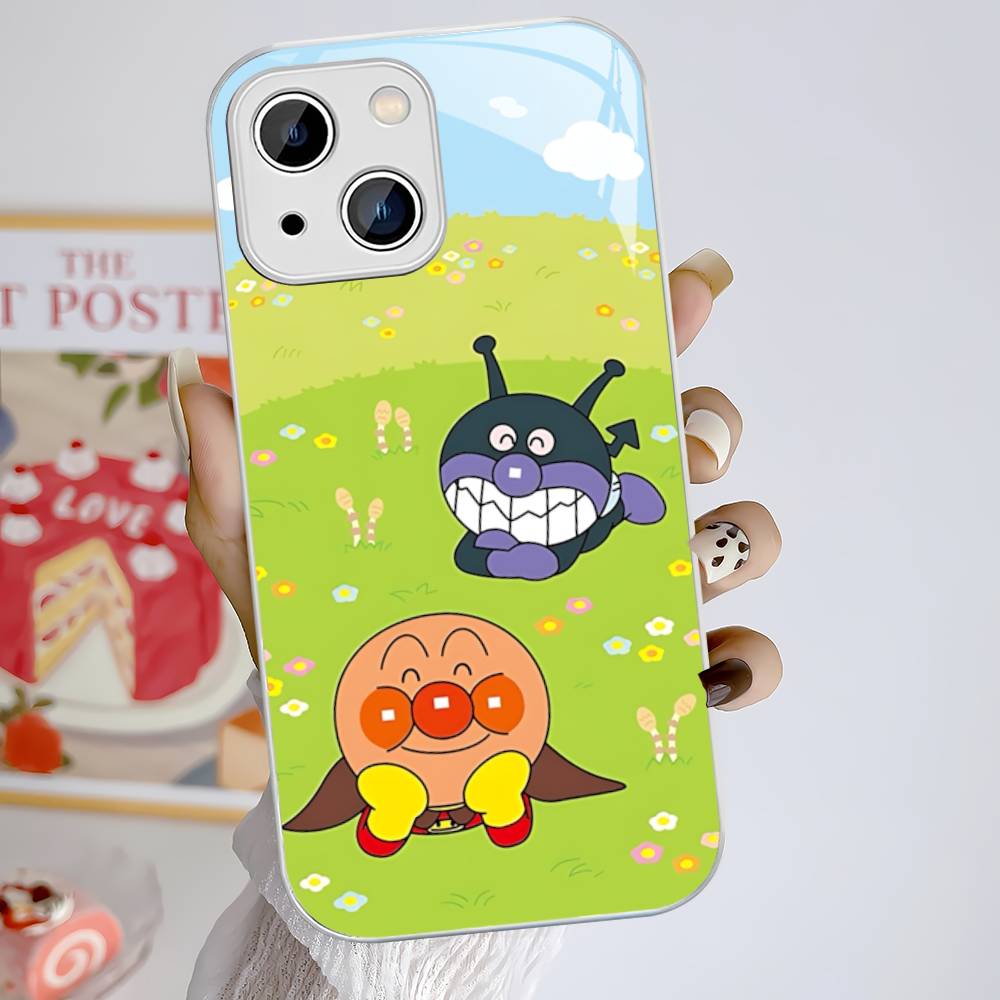 1pc Cartoon A-AnpanmanS Anime Tempered Glass For Iphone 14 13 12 11 Pro Mini XS MAX 14Plus X XS XR Cover
