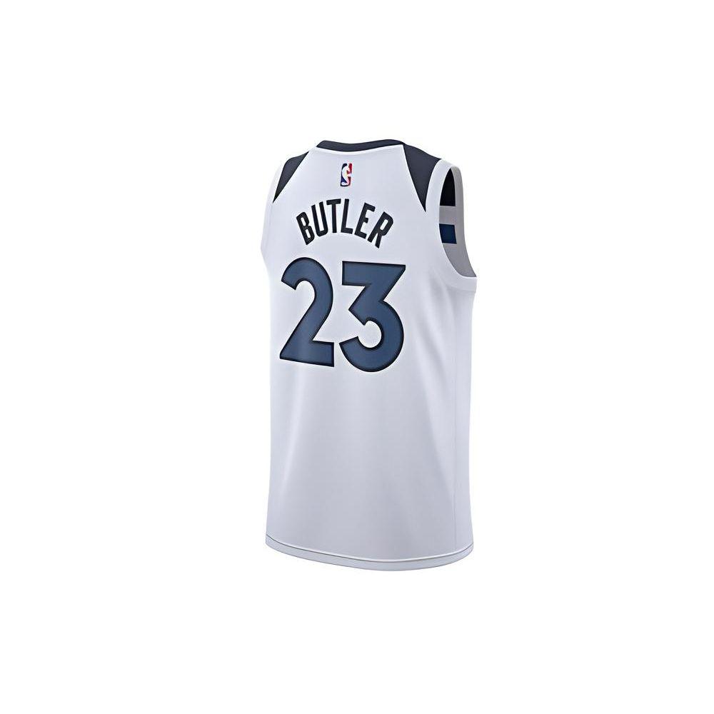 Nike X NBA Collaboration SW Fan Edition Minnesota Timberwolves Jimmy Butler 23 Breathable Basketball Jersey Men jersey White Blue 864431-102