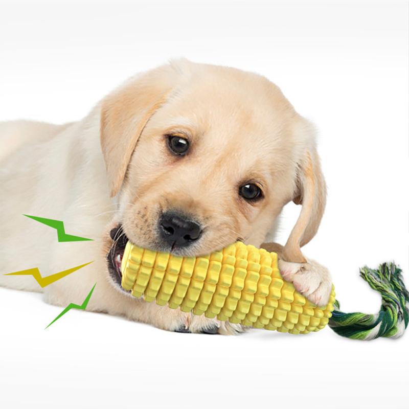 Dog Corn Toothbrush Chew Toy Puppy Toys Cleaning Natural Rubber Toothpick Dental Care Toothbrush